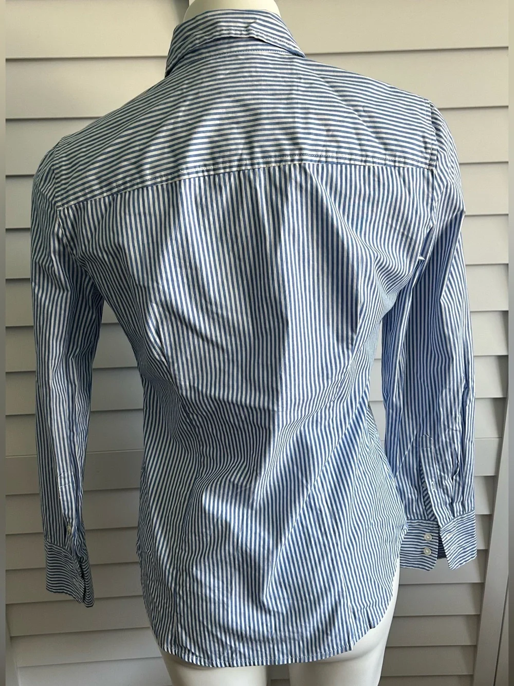 J. Crew | Gemstone embellished perfect poplin shirt in stripe